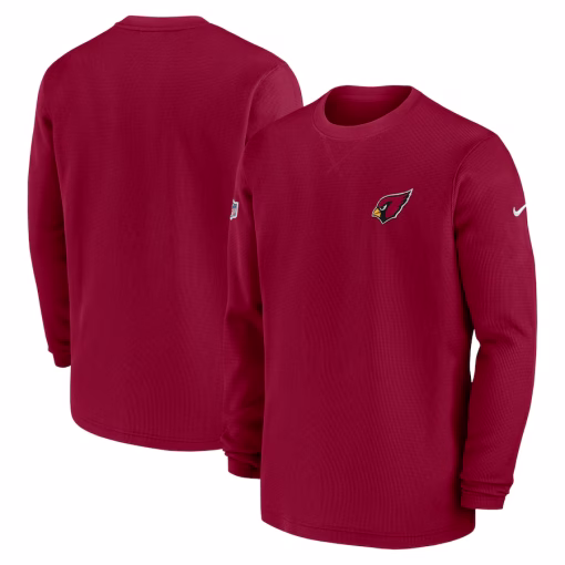 Arizona Cardinals Nike 2023 Sideline Throwback Heavy Brushed Waffle Long Sleeve Top – Cardinal