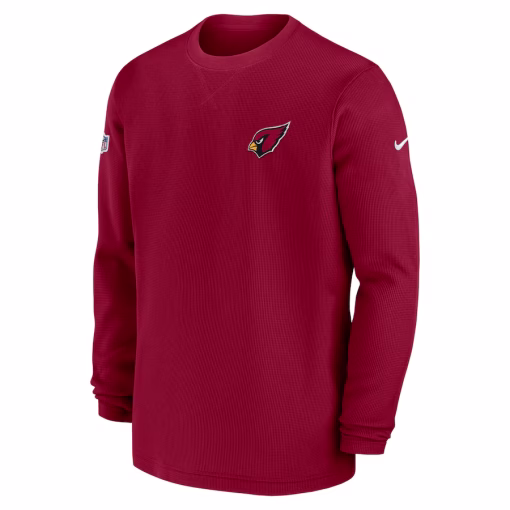 Arizona Cardinals Nike 2023 Sideline Throwback Heavy Brushed Waffle Long Sleeve Top – Cardinal - Image 2