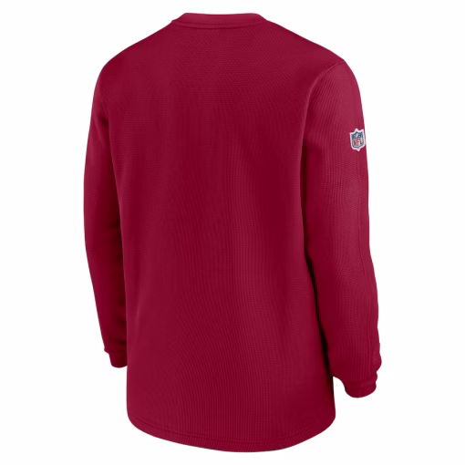 Arizona Cardinals Nike 2023 Sideline Throwback Heavy Brushed Waffle Long Sleeve Top – Cardinal - Image 3