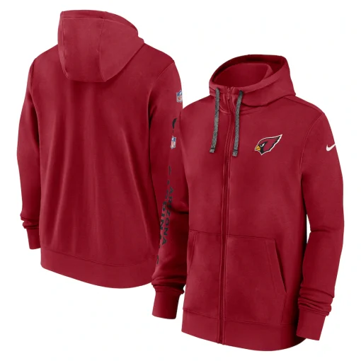 Arizona Cardinals Nike 2024 Sideline Club Full-Zip Hoodie – Cardinal