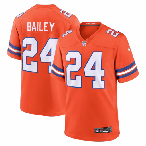 Champ Bailey Denver Broncos Nike Mile High Collection 1977 Throwback Retired Player Game Jersey – Orange