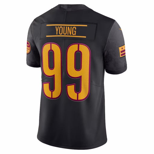 Chase Young Washington Commanders Nike Alternate Vapor Limited Jersey – Black - Image 3