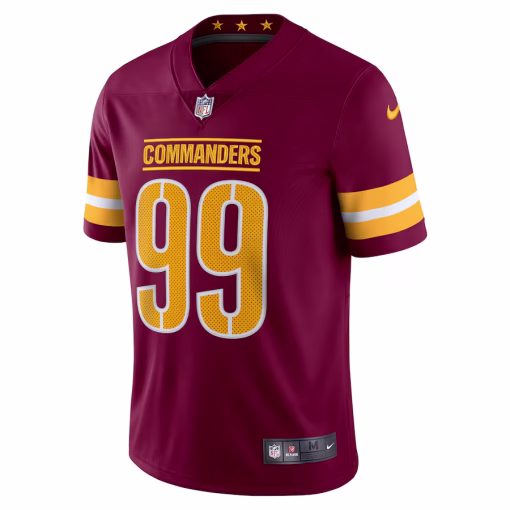 Chase Young Washington Commanders Nike Vapor Limited Jersey – Burgundy - Image 3