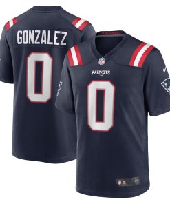 Christian Gonzalez New England Patriots Nike Team Game Jersey – Navy