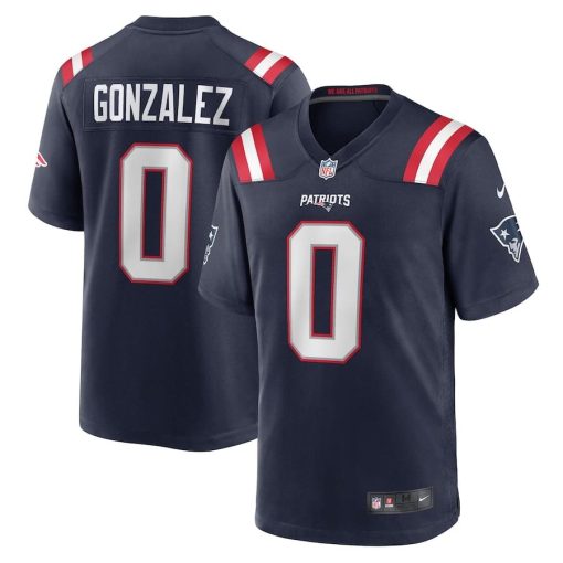 Christian Gonzalez New England Patriots Nike Team Game Jersey – Navy