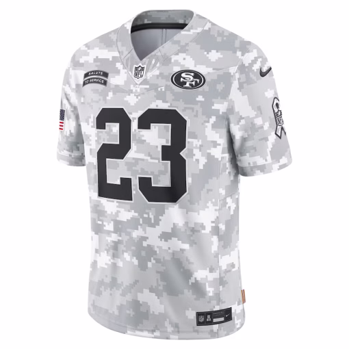Christian McCaffrey San Francisco 49ers Nike 2024 Salute to Service Limited Jersey – Arctic Camo - Image 2