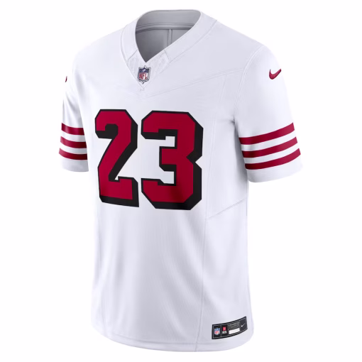 Christian McCaffrey San Francisco 49ers Nike Vapor F.U.S.E. Limited 2nd Alternate Jersey – White - Image 2