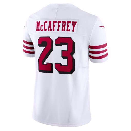 Christian McCaffrey San Francisco 49ers Nike Vapor F.U.S.E. Limited 2nd Alternate Jersey – White - Image 3
