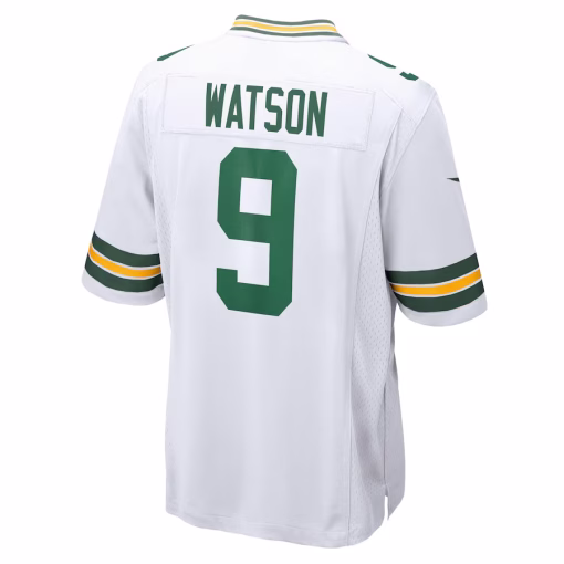 Men’s Green Bay Packers Christian Watson Nike White Game Jersey - Image 3