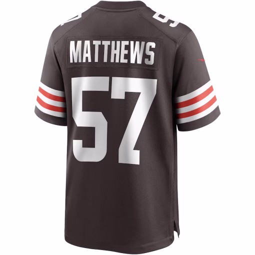 Clay Matthews Cleveland Browns Nike Game Retired Player Jersey – Brown - Image 3