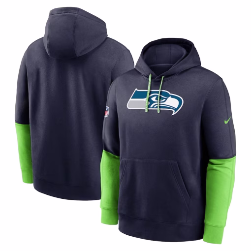 Seattle Seahawks Nike 2024 Sideline Club Pullover Hoodie – College Navy