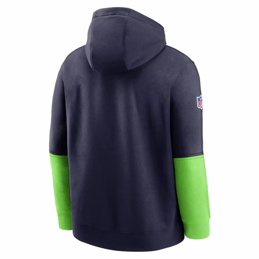 Seattle Seahawks Nike 2024 Sideline Club Pullover Hoodie – College Navy - Image 3