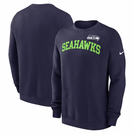 Seattle Seahawks Nike Club Pullover Sweatshirt – College Navy