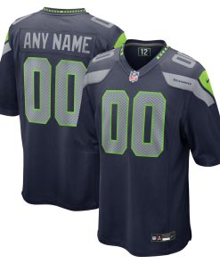 Seattle Seahawks Nike Custom Game Jersey – College Navy