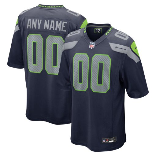 Seattle Seahawks Nike Custom Game Jersey – College Navy