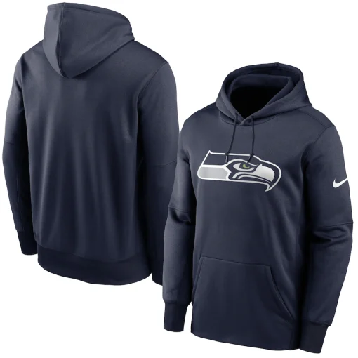 Seattle Seahawks Nike Fan Gear Primary Logo Therma Performance Pullover Hoodie – College Navy