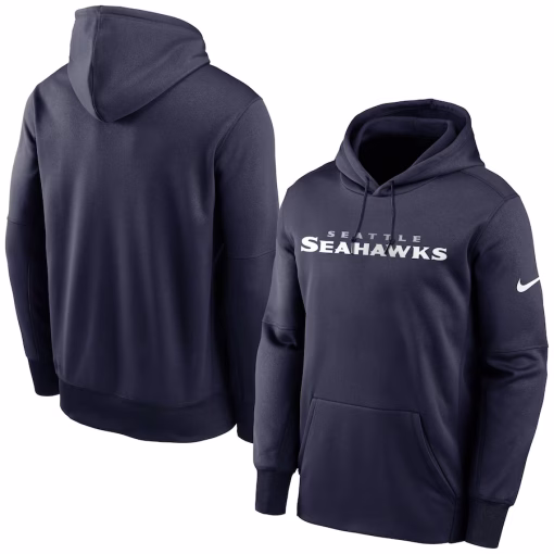 Seattle Seahawks Nike Fan Gear Wordmark Performance Pullover Hoodie – College Navy