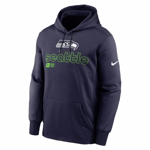 Seattle Seahawks Nike Performance Pullover Hoodie – College Navy - Image 2