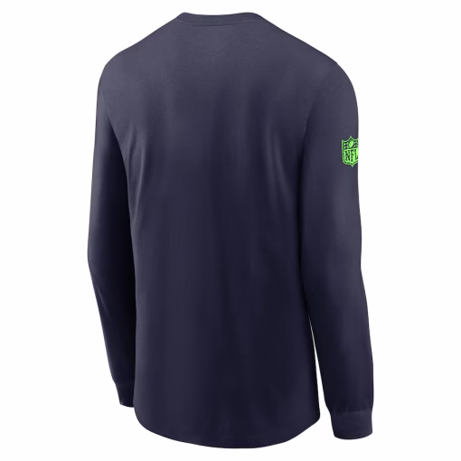 Seattle Seahawks Nike Sideline Performance Long Sleeve T-Shirt – College Navy - Image 3