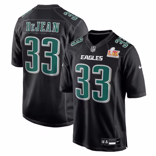 Cooper DeJean Philadelphia Eagles Nike Super Bowl LIX Fashion Game Player Jersey – Carbon Black