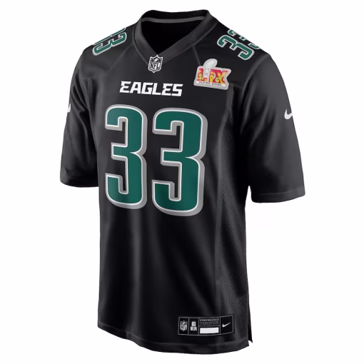 Cooper DeJean Philadelphia Eagles Nike Super Bowl LIX Fashion Game Player Jersey – Carbon Black - Image 2