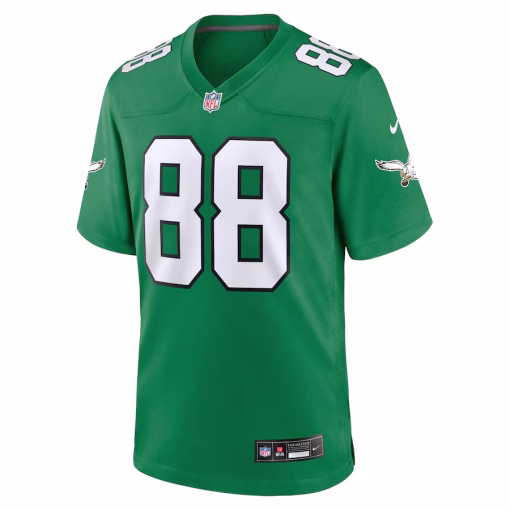 Men’s Philadelphia Eagles Dallas Goedert Nike Kelly Green Alternate Game Player Jersey - Image 2