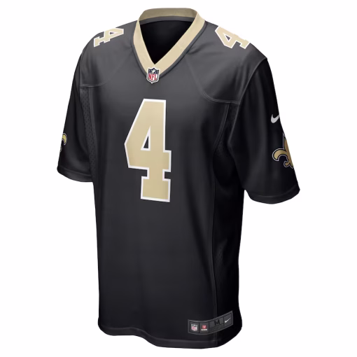 Derek Carr New Orleans Saints Nike Game Jersey – Black - Image 2