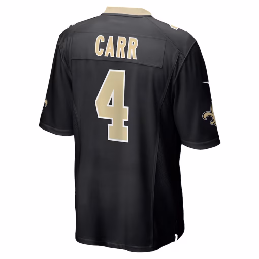 Derek Carr New Orleans Saints Nike Game Jersey – Black - Image 3