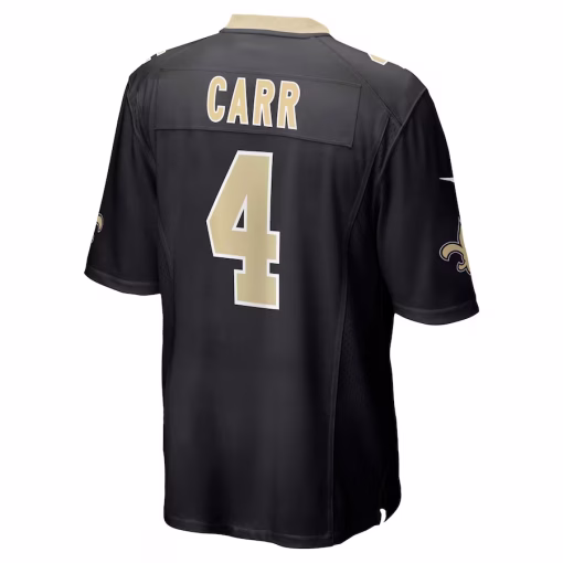 Derek Carr New Orleans Saints Nike Game Jersey – Black - Image 3