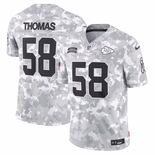 Men’s Kansas City Chiefs Derrick Thomas Nike Arctic Camo 2024 Salute to Service Retired Player Limited Jersey