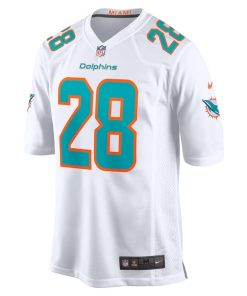 Alternative view of Devon Achane Miami Dolphins Nike Player Game Jersey – White