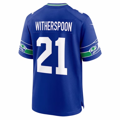 Devon Witherspoon Seattle Seahawks Nike Throwback Player Game Jersey – Royal - Image 3
