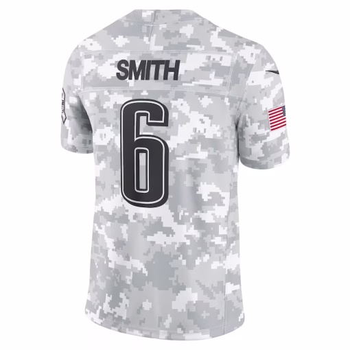 Men’s Philadelphia Eagles DeVonta Smith Nike Arctic Camo 2024 Salute to Service Limited Jersey - Image 3