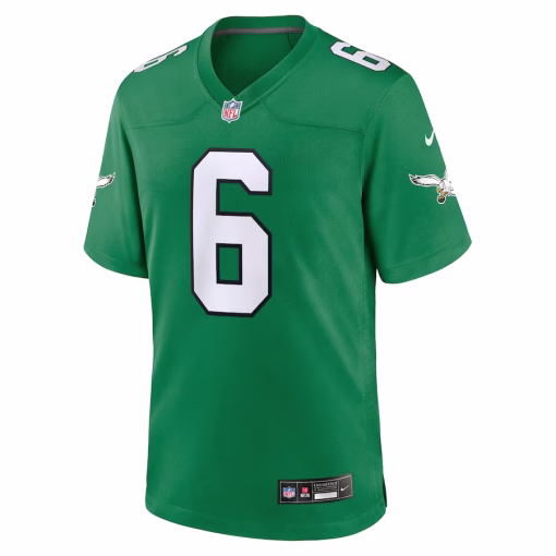 Men’s Philadelphia Eagles DeVonta Smith Nike Kelly Green Alternate Game Player Jersey - Image 2