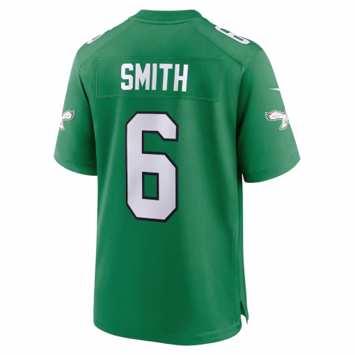 Men’s Philadelphia Eagles DeVonta Smith Nike Kelly Green Alternate Game Player Jersey - Image 3