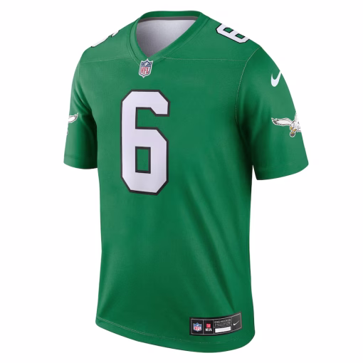 Men’s Philadelphia Eagles DeVonta Smith Nike Kelly Green Alternate Legend Player Performance Top - Image 2