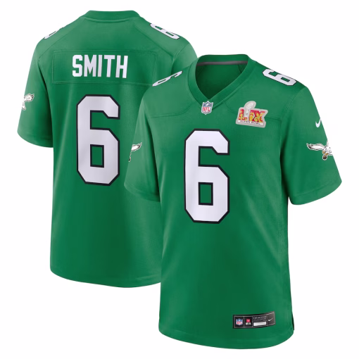 DeVonta Smith Philadelphia Eagles Nike Super Bowl LIX 2nd Alternate Game Jersey – Kelly Green