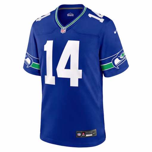 DK Metcalf Seattle Seahawks Nike Throwback Player Game Jersey – Royal - Image 2