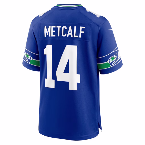 DK Metcalf Seattle Seahawks Nike Throwback Player Game Jersey – Royal - Image 3