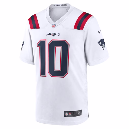Drake Maye New England Patriots Nike Player Game Jersey – White - Image 2