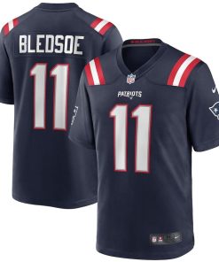 Drew Bledsoe New England Patriots Nike Game Retired Player Jersey – Navy
