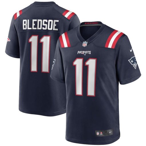 Drew Bledsoe New England Patriots Nike Game Retired Player Jersey – Navy