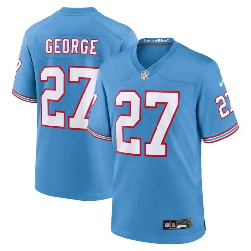 Eddie George Tennessee Titans Nike Oilers Throwback Retired Player Game Jersey – Light Blue