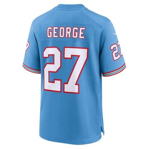 Eddie George Tennessee Titans Nike Oilers Throwback Retired Player Game Jersey – Light Blue - Image 3