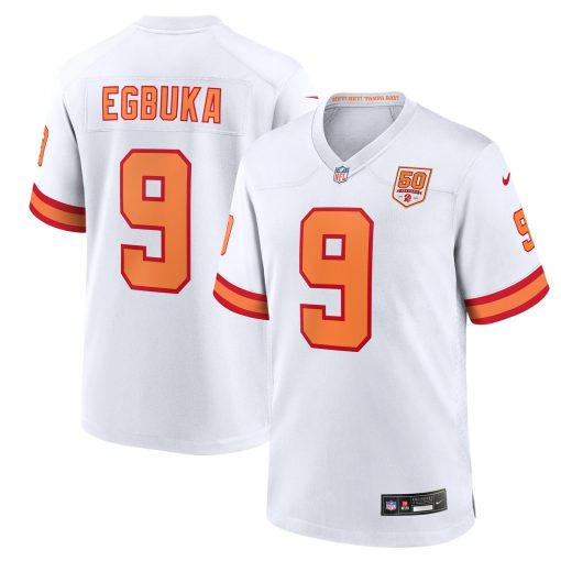 Emeka Egbuka ’76 Tampa Bay Buccaneers Nike 50th Season Game Jersey – White