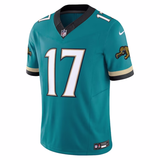 Evan Engram Jacksonville Jaguars Nike Prowler Throwback Vapor F.U.S.E. Limited Jersey – Teal - Image 2