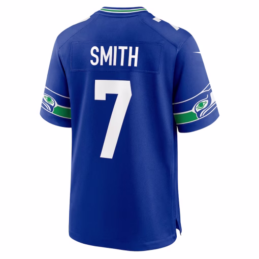 Geno Smith Seattle Seahawks Nike Throwback Player Game Jersey – Royal - Image 3