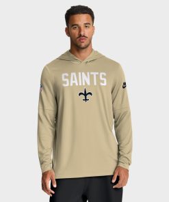 New Orleans Saints Nike Alt Pack Pass Accuracy Performance Long Sleeve Hoodie T-Shirt – Gold