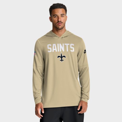 New Orleans Saints Nike Alt Pack Pass Accuracy Performance Long Sleeve Hoodie T-Shirt – Gold
