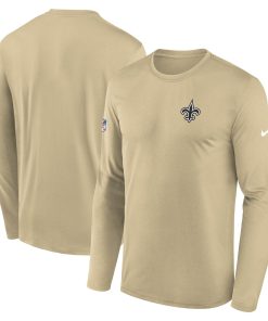 New Orleans Saints Nike Legend Small Logo Performance Long Sleeve T-Shirt – Gold